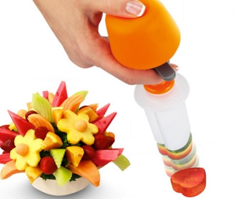 Kreative DIY Kunststoff Presse Obst Cutter Schneidemaschine Veggie Lebensmittel Dekorateur Küche Spielereien Zubehör Werkzeuge