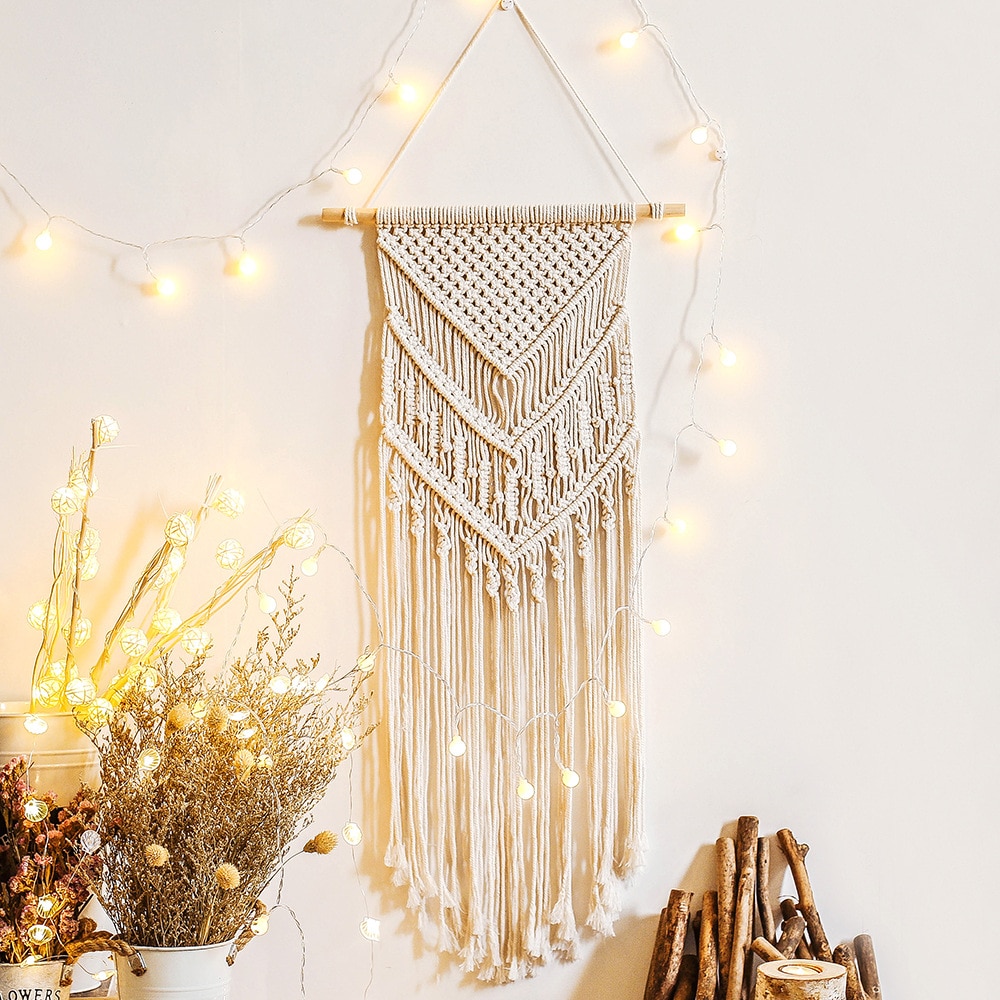 Stor macrame gobeläng macrame vägghängande bondgård dekor makrame rum dekoration gobeläng vägg för kvinnor