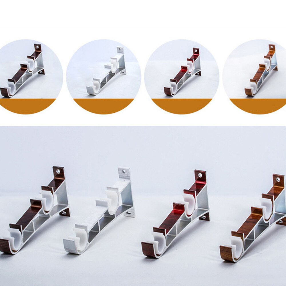 2PCS Curtain Fittings Aluminum Alloy Double Bracket Fish Type Double Code Curtain Rod Bracket