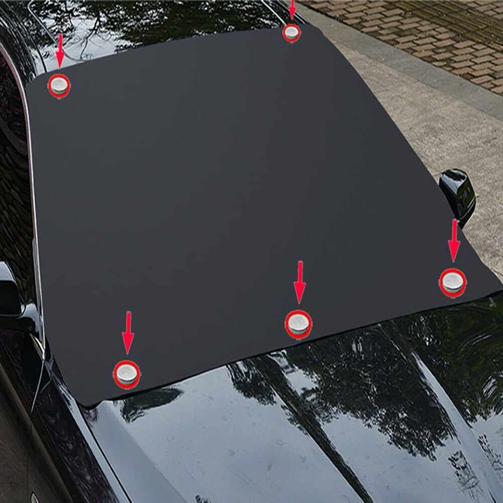 Sterke Magnetische Auto Zonnescherm Voor Voorruit Zilveren Doek Winter Sneeuw Zonnescherm Waterdicht Stofkap Voor Auto