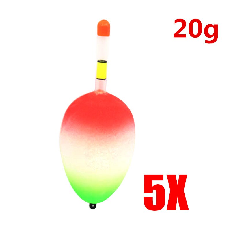 5 stk/sett eva lysende flytende flyter hav steinfiske slående hard hale mage flyter 10/20/30/40/50/60g lysende flyter: 20g