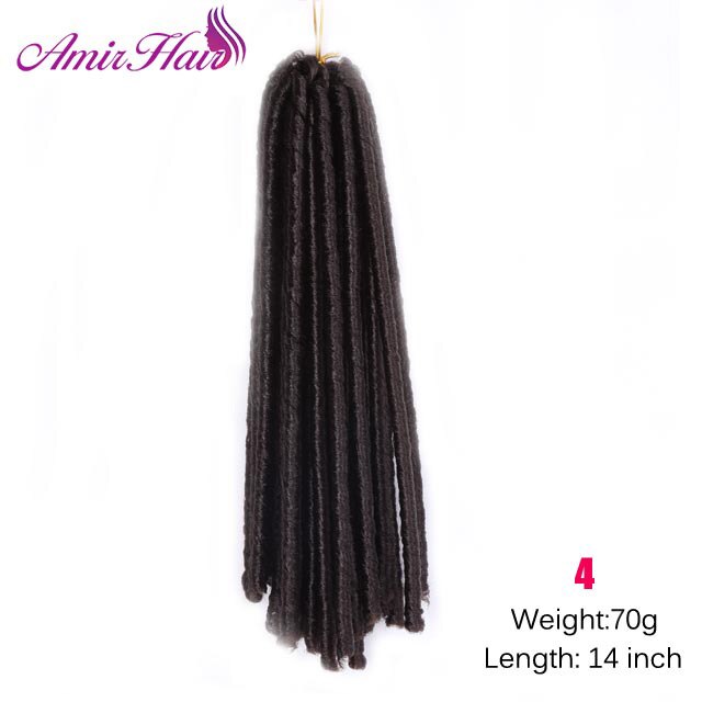 Hæklede fletninger syntetiske fletninger afro hår frisurer bløde faux locs brun sort jamaicanske hoppe syntetiske extensions: #4