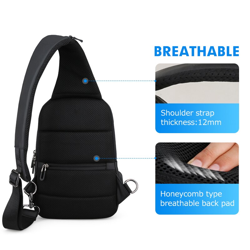 Mark ryden multifunctionele crossbody herentas waterdicht usb-oplaadbaar borstpak korte reistas schoudertas