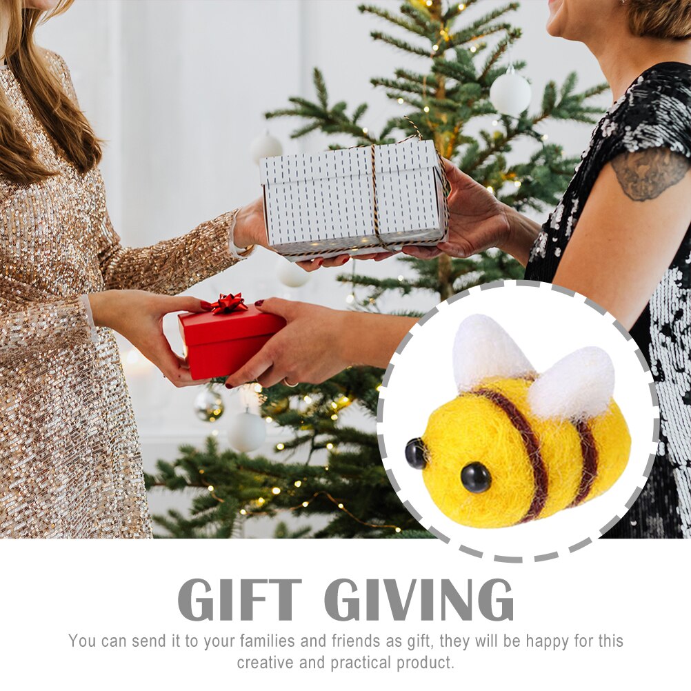 5Pcs DIY Craft Wool Felt Bee Decoration Miniature Wool Felt Bee for DIY
