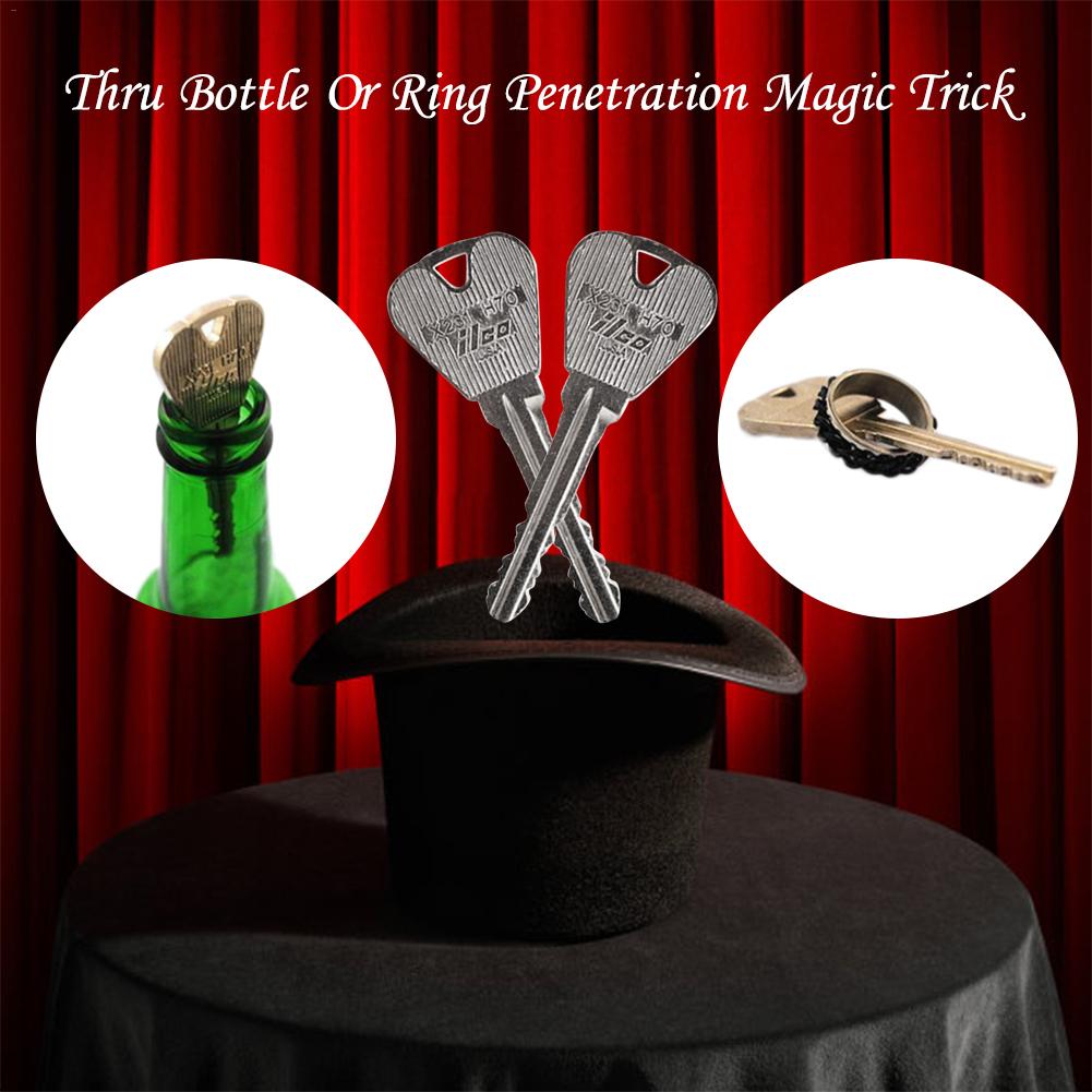 Magische Sleutel Props Goocheltruc Key Via Fles Of Ring Penetratie Trick Props Voor Bar En Klasgenoten Reünie Voor Kid magic Speelgoed