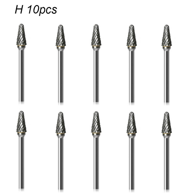 Schaft Metall Zeichnung Wolfram Hartmetall Fräser Dreh Werkzeug Grat doppelt Diamant schneiden rotierend Dremel Werkzeuge Elektrische Schleifen: H