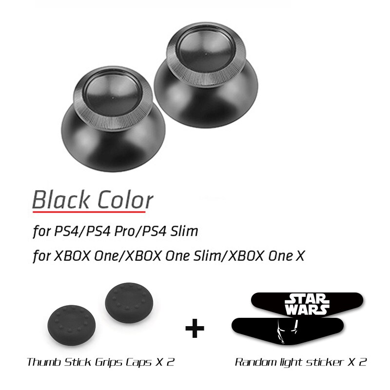 DATA FROG Metal Thumb Sticks Joystick Grip Button For Sony PS4 Controller Analog Stick Cap For Xbox One /PS4 Slim/Pro Gamepad: black