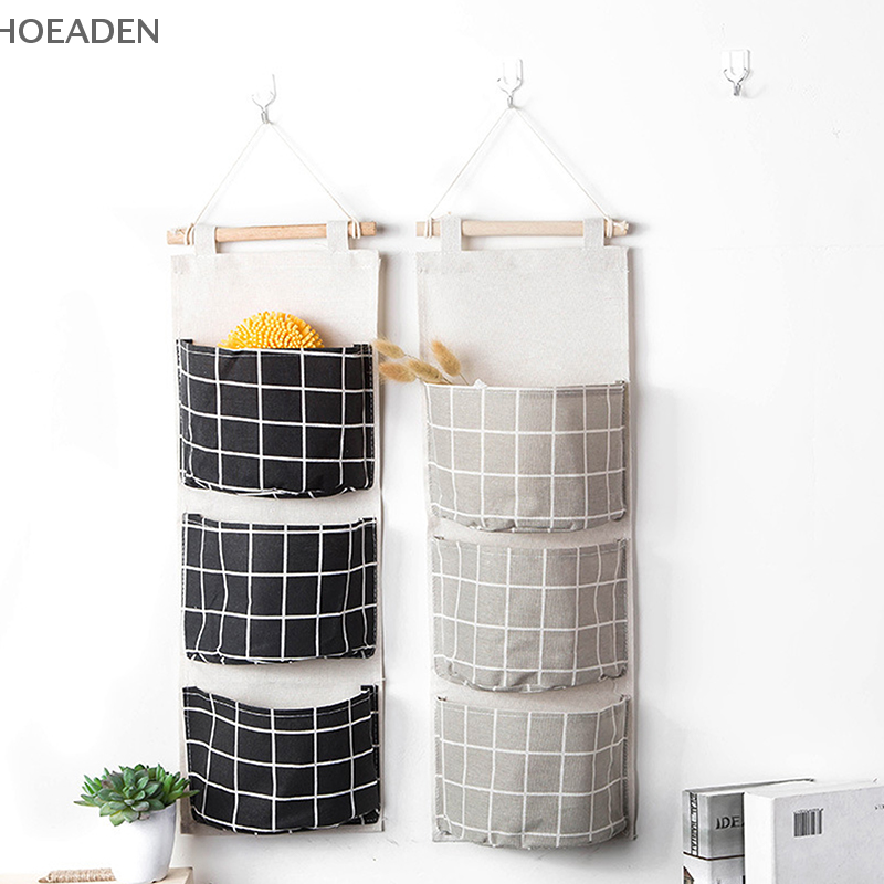 Organizadores colgantes con 3 bolsillos, bolsa de almacenamiento colgante impermeable, organizador de armario montado en la pared, bolsas para artículos diversos, decoración del hogar