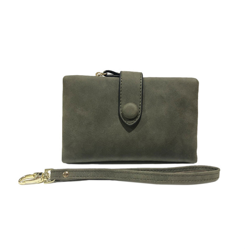 Wallet Bag For Women Female Leather Wallet Matte Short Cartera Mujer Cute Tri-fold Multi-card Lady Phone Purse: black