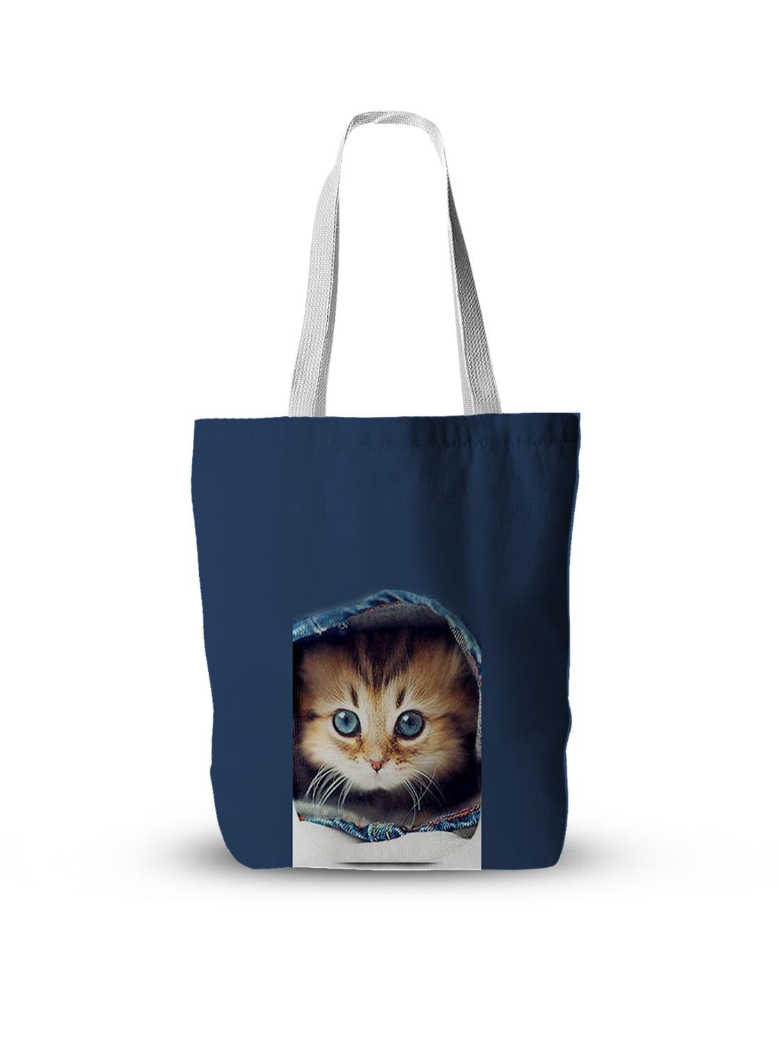 Eenvoudige canvas tas, grappige schattige kat, handtas, boodschappentas voor vrouwen, koreaanse harajuku, grote capaciteit schoudertas, eco-tas: Stijl 5