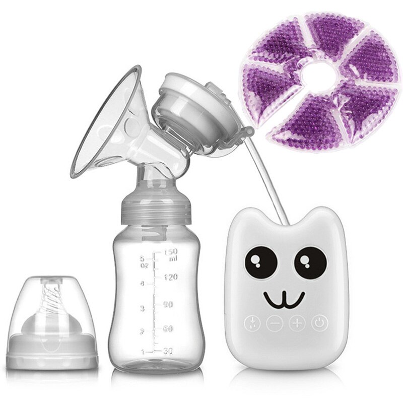 Enkele Dubbele Elektrische Baby Melk Borst Pompen Usb Krachtige Zuigkracht Tepel Pomp Met Fles Koude Warmte Pad Borstvoeding Gereedschap: 12