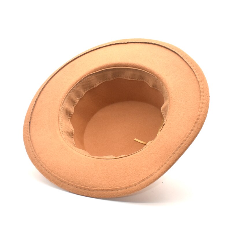 FUODRAO sombrero Fedora las mujeres Otoño Invierno ancho Vintage Ala sentía bombín de lana sombreros hombre Jazz sombrero negro sombrero rojo P25