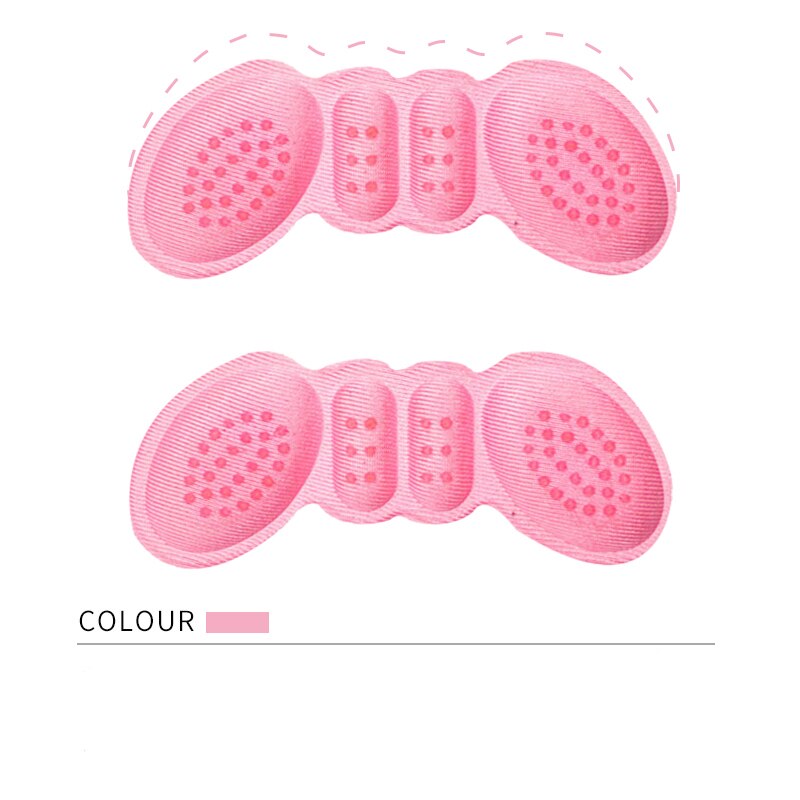 1pair High Heel Insoles Butterfly Adjust Size Heel Liner Grips Protector Sticker Heel Pad Foot Care Anti Keep Abreast Heel Pads: pink / 3mm