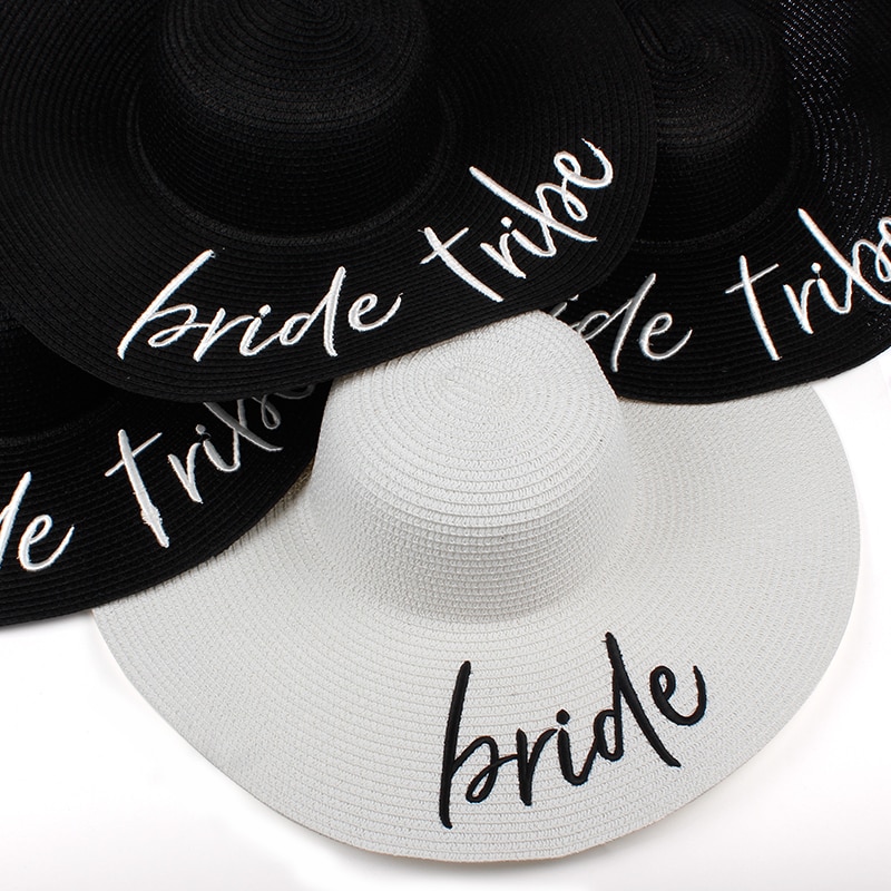 Bride Tribe beach wedding floppy Mrs Sequin Sun Hats Just married Drunk in love Honeymoon bridal party favors
