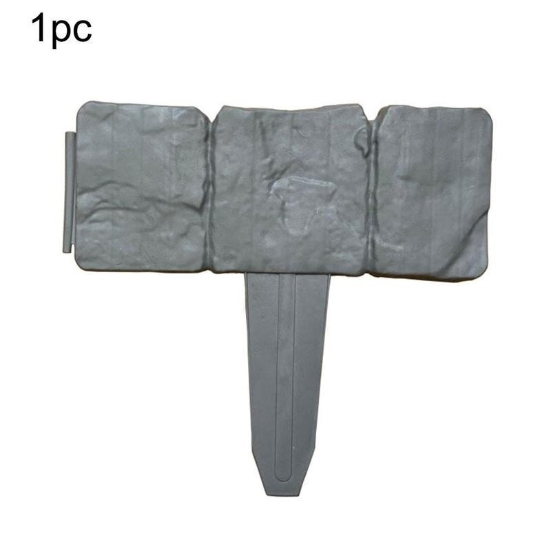 1/10/20pcs Grey Stone Effect Border Edging DIY Plastic Border Edging Lawn Landscape Decorative Garden Plant M7C8