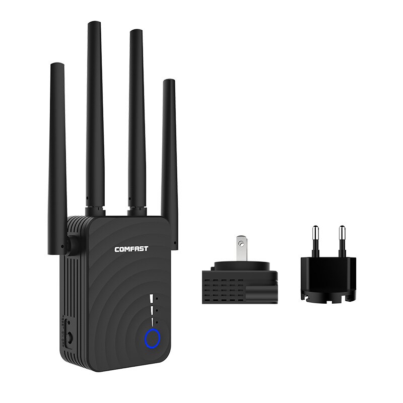 Comfast 1200 mbps draadloze wifi-extender wifi-repeater dualband 2.4 & 5.8 ghz 4 wi- kanaals antenne signaalversterker met groot bereik