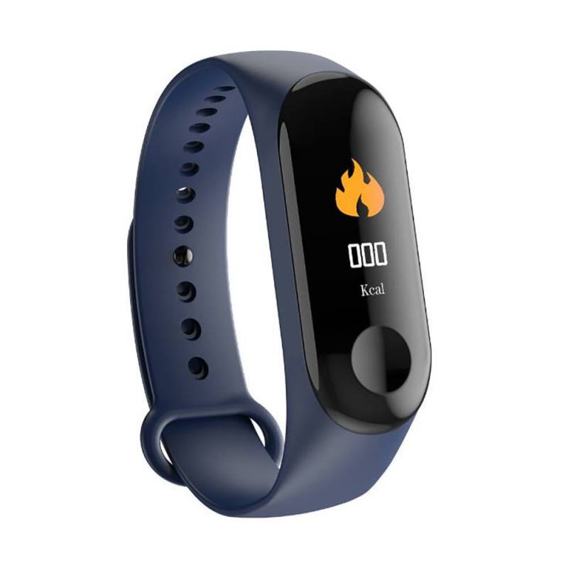 Waterdichte Fitness Tracker Stappenteller Hartslagmeter Smart Horloge Armband Band 0.96 inch HD Kleurenscherm