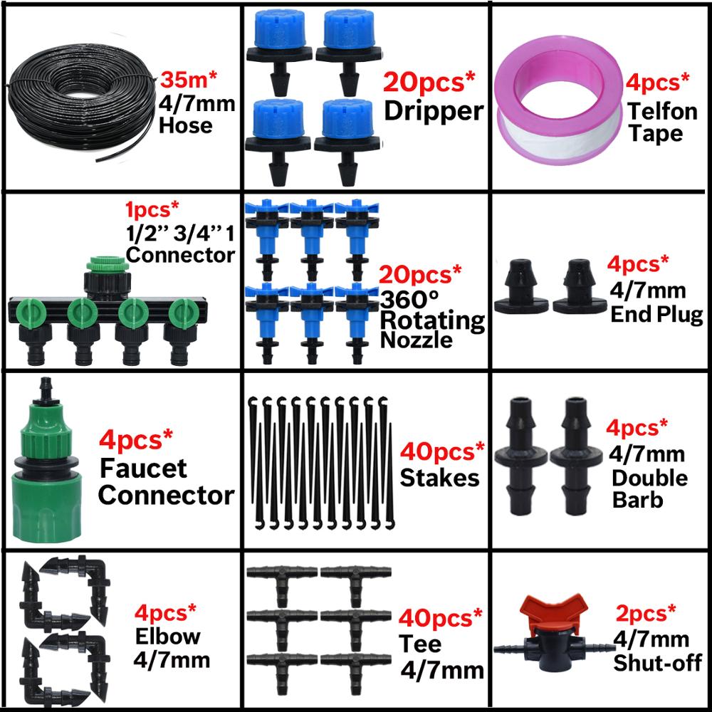 Kesla 5-35M Tuin Automatische Micro Drip Irrigatie Systeem Self-Watering Kit Verstelbare Drippers 360 ° Sprinkler nozzle Kas: KSL01-KIT268-35M
