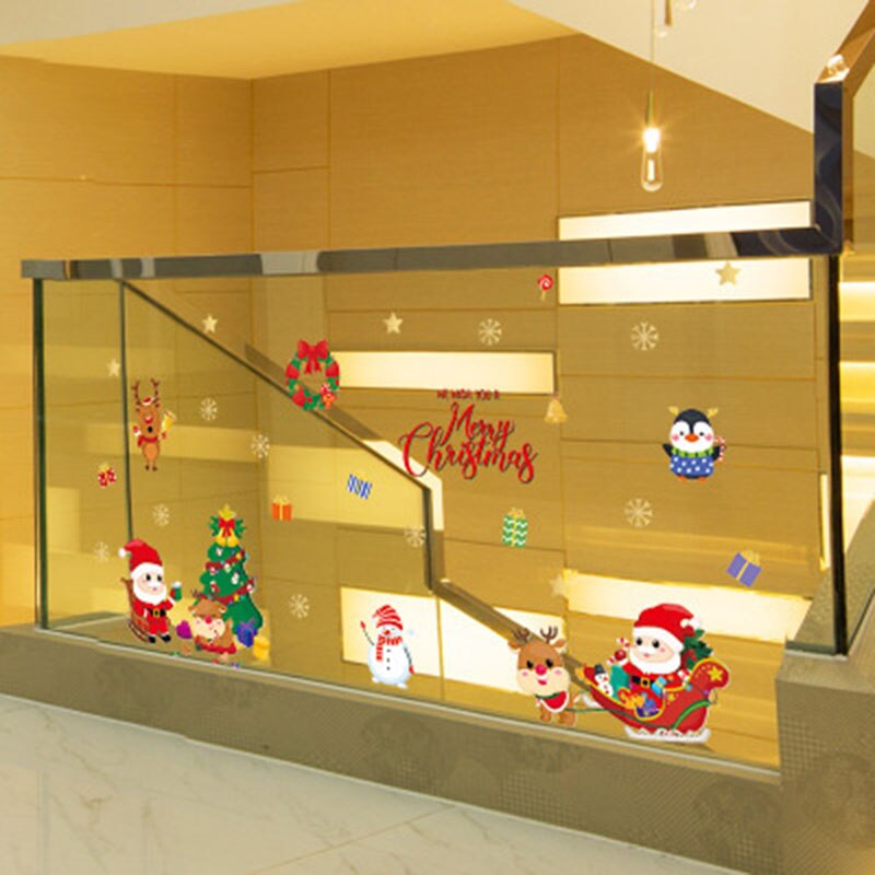 Christmas decorations scene layout decoration stickers window glass window stickers wall stickers