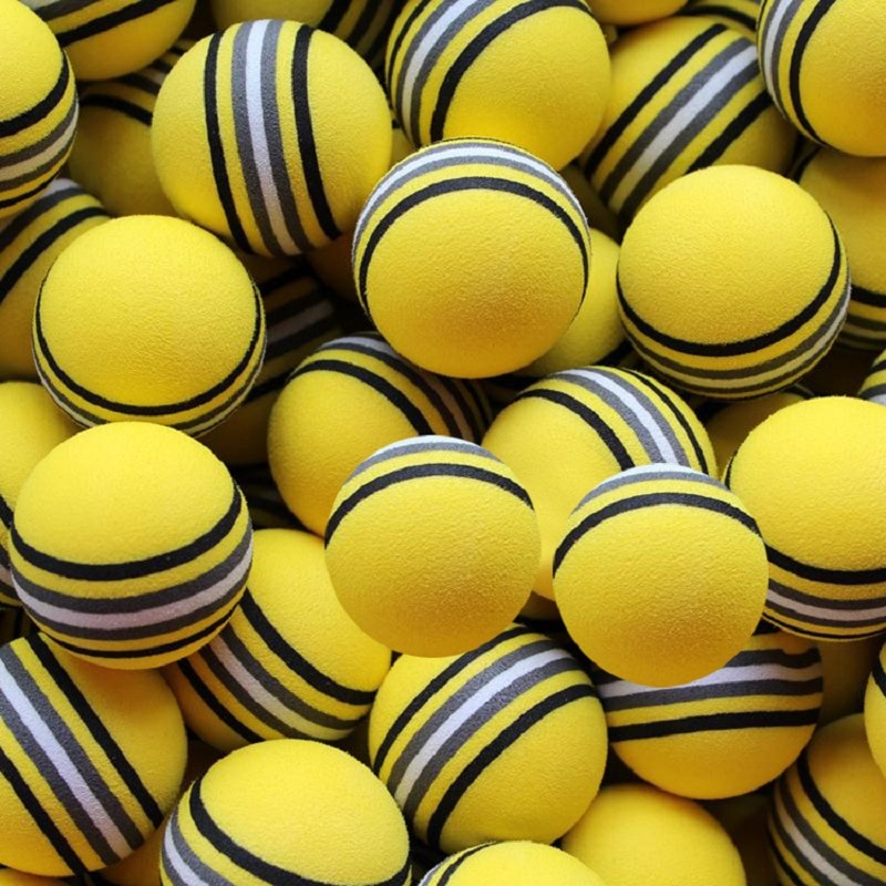 50 st / väska golfbollar eva skum mjuka svampbollar för golf / tennis träning enfärgad för utomhus golf träningsbollar: Gul