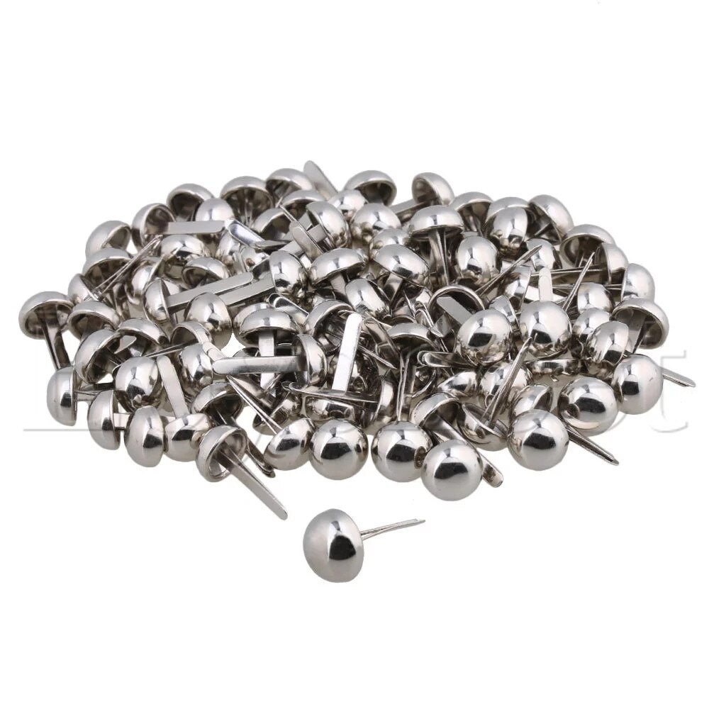 100 stk sølv runde kuppel polstring negle stifter studs pins hjemmekontor