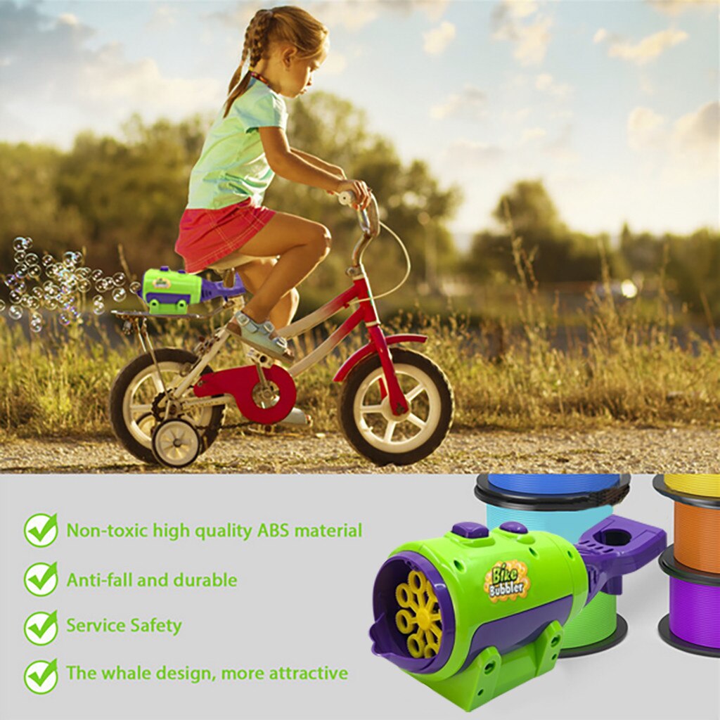 Bike Bubbler Bubble Blowing Toys ABS Plastic By Hand Bable Toy Installed On Bicycle Seat Frame For Kids Parties Brinquedos