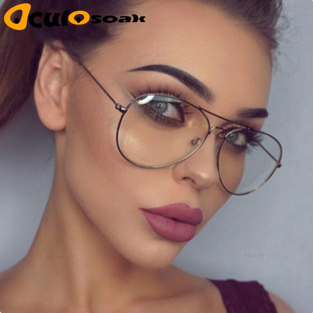 Classic Clear Glazen Goud Frame Vintage Zonnebril Vrouwen Mannen Optische Luchtvaart Brillen Transparant Clear Oculos De Grau