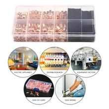 60/260Pcs Assortment Car Auto Copper Ring Terminal Wire Crimp Connector Bare Cable Battery Terminals Soldered Connectors Kit