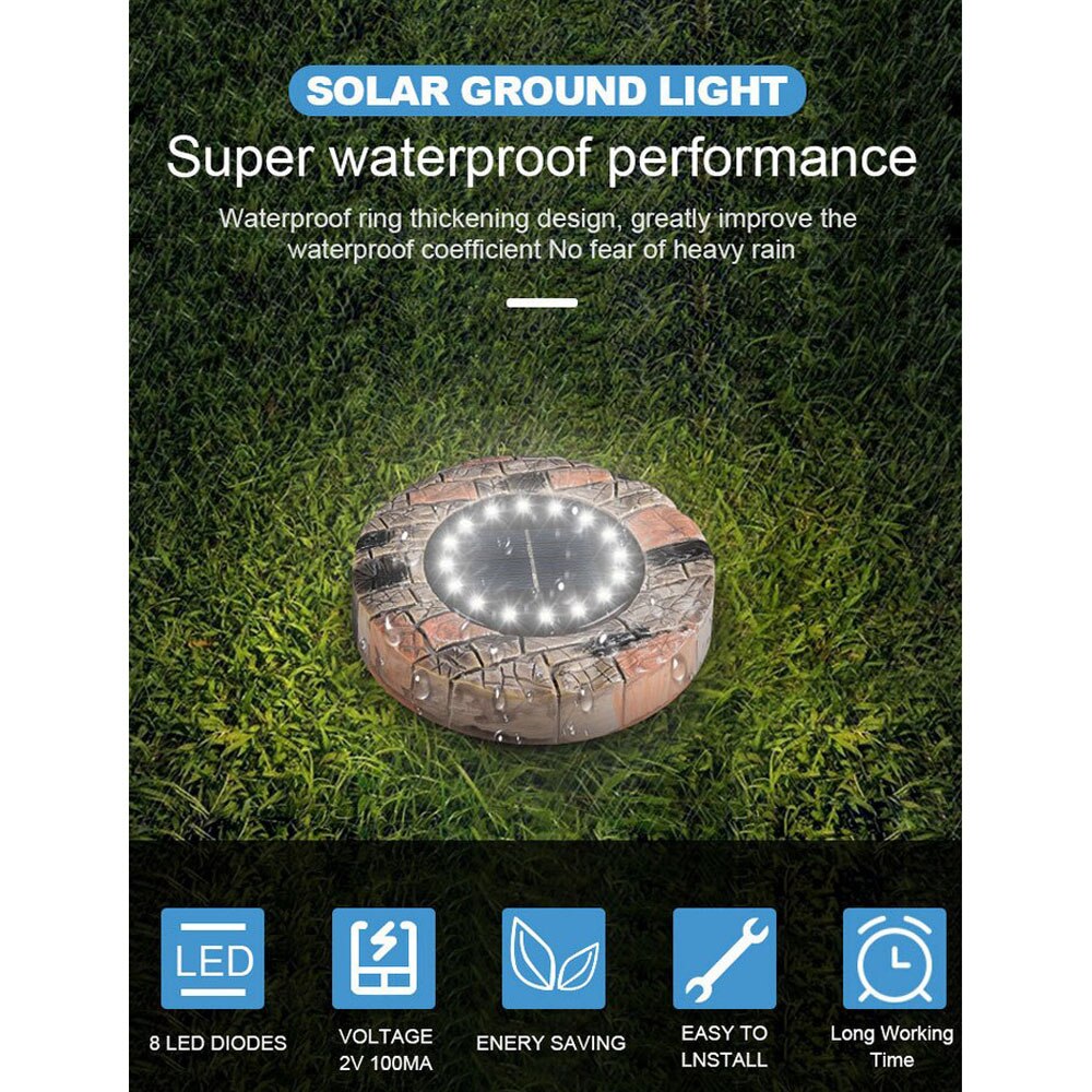 4Pcs Solar Garden Lights Outdoor Waterproof Pathway Deck LED Lights Path Floor Buried Lamp Yard Landscape Underground Lights