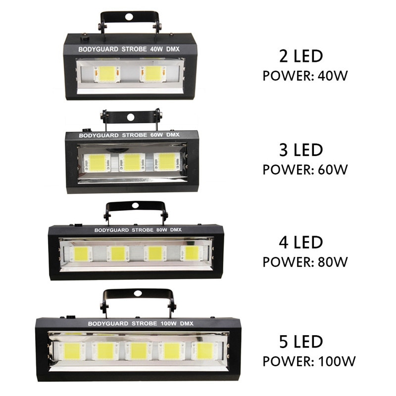 40/60/80/100W DMX512 LED Strobe Flashing Lighting Bar Disco DJ KTV Sound Activated Lamp Effect Lighting US Plug