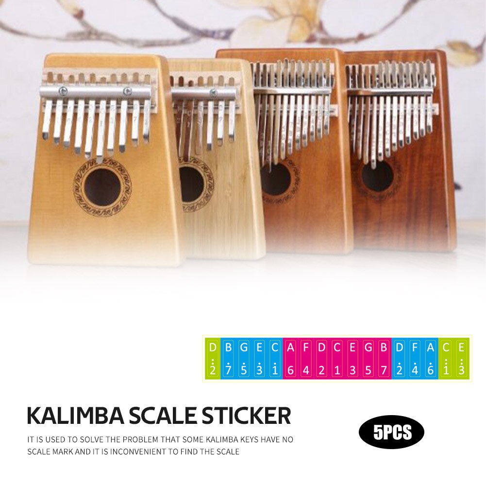 Musical Instrument Kalimba Scale Sticker Key Note Stickers Thumb Finger Piano for Music Lovers Playing Accessories