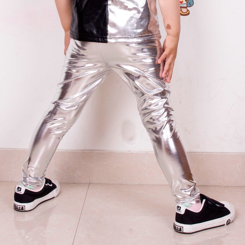 Kids Silver Harem Hip Hop Dance Pants Children's Clothing Sweatpants Performance Costumes Baby sports skinny trousers