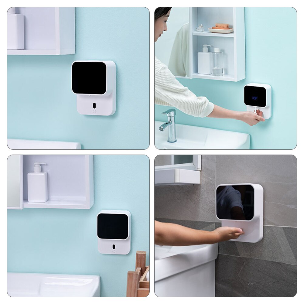 Wall-mounted Led Screen Hand Washing Automatic Induction Foam Soap Dispenser Infrared Smart Hand Sanitizer Machine for Bathroom