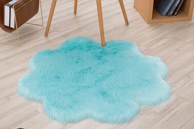 Fluffy Rugs Anti-Slip SHAGGY RUG Super Soft Carpet Mat Living Room Floor Bedroom Flower Shaped Fluffy Rug: 40cm / 5