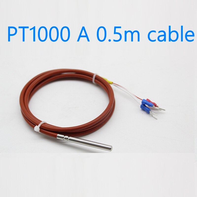 Waterproof Pt1000 temperature sensor silicone wire shield cable: PT1000 A 0.5m cable