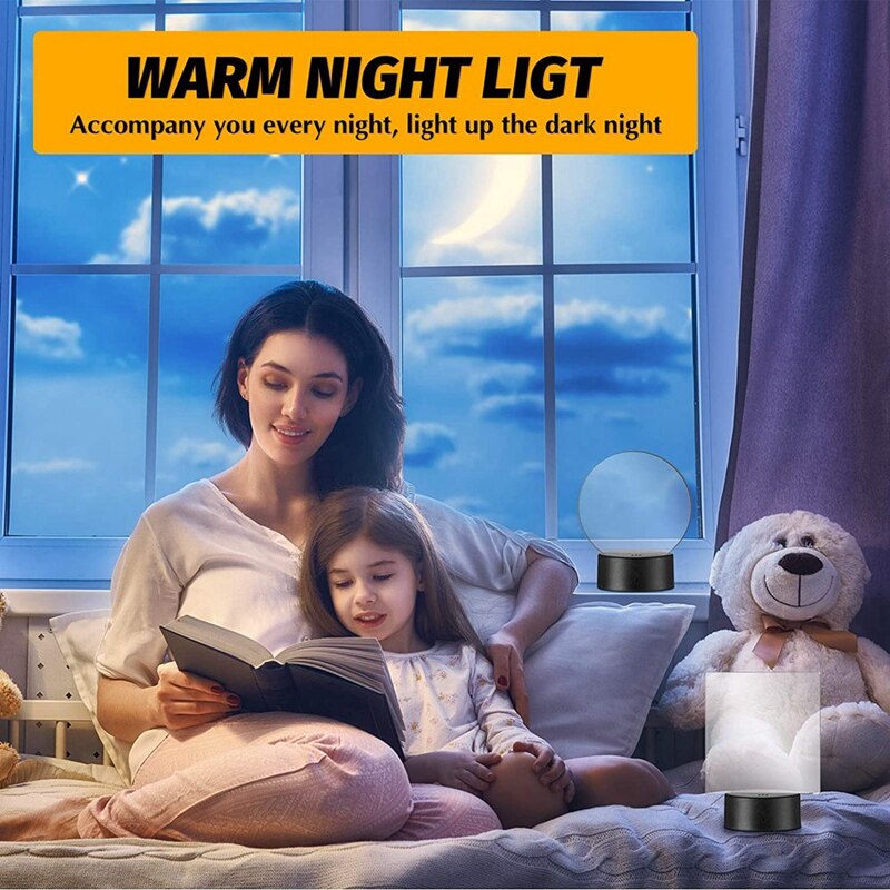 8Pack 3D Night Led Light Lamp Base 16 Kleuren Led Licht Display Base Met Afstandsbediening Voor Acryl En Hars glas