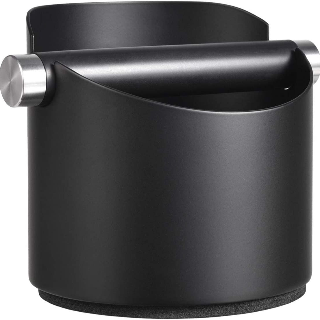 Espresso Knock Box, Stainless Steel Coffee Grounds Knock Box, With Removable Knock Bar and Non-Slip Rubber Base