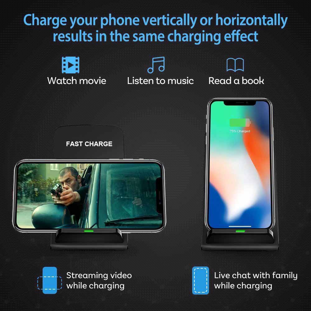 20W Qi Wireless Charger Stand Voor Iphone 12 11 Pro X Xs Max Xr 8 Samsung S21 S20 Note 20 Snel Opladen Dock Station Telefoon Houder