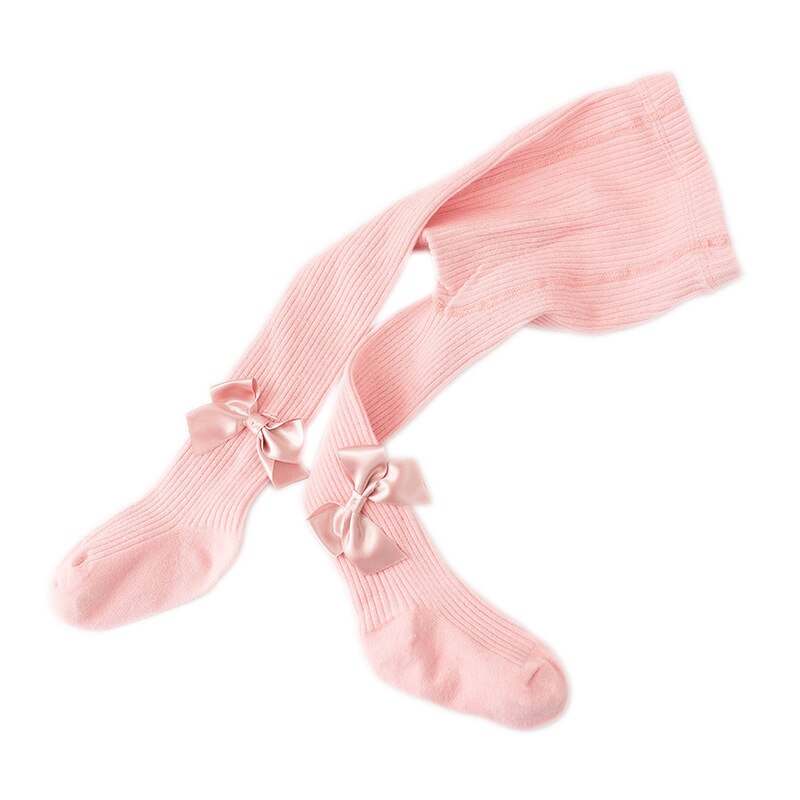 1 pz nuovi bambini collant fiocco bianco ragazza verticale cotone pantaloni fondo bambino primavera bowknot strisce verticali calze 0-4T