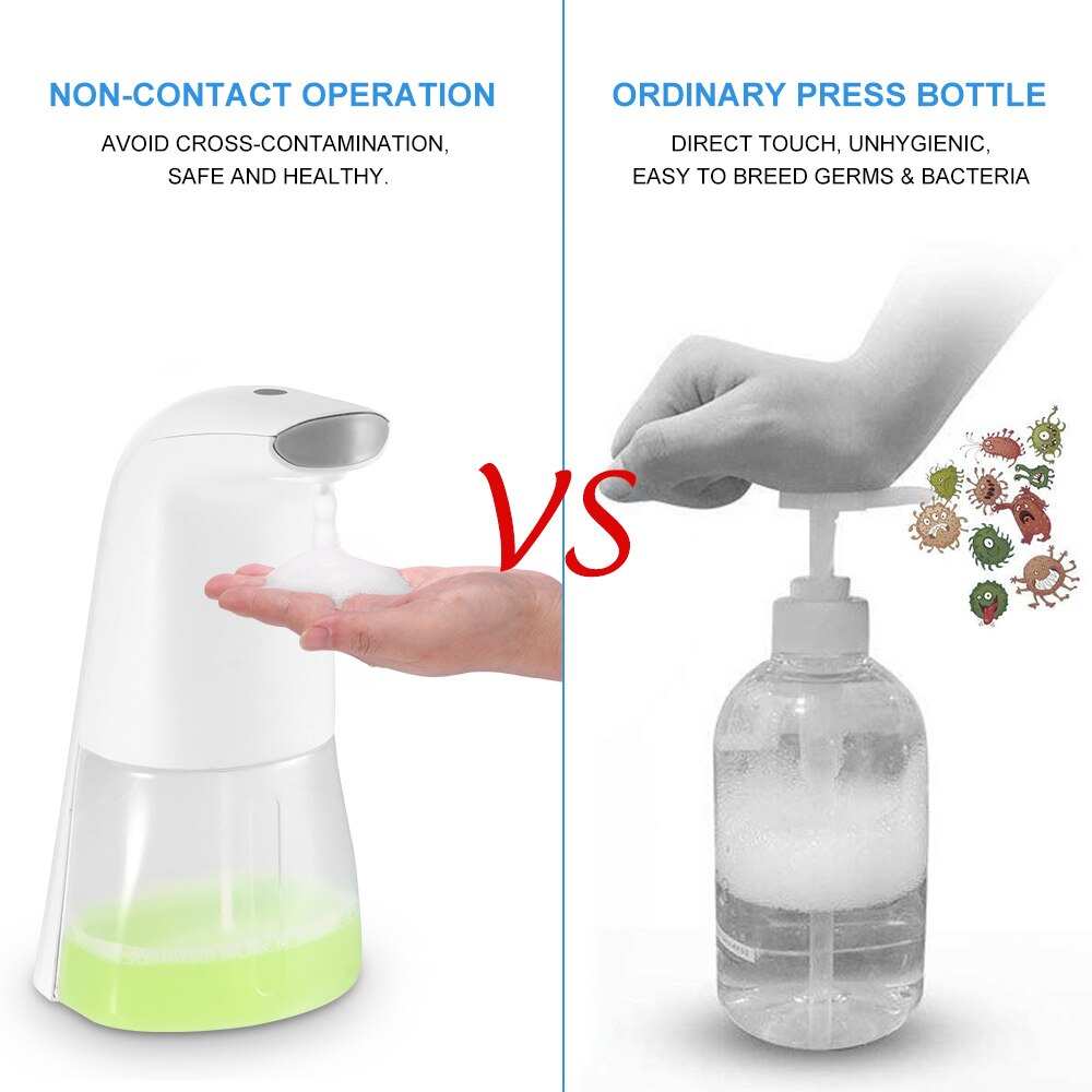 Automatic Foam Soap Dispenser Touchless Foaming Capacity Infrared Motion Sensor Hands-Free Soap Pump For Bathroom Kitchen 300ML