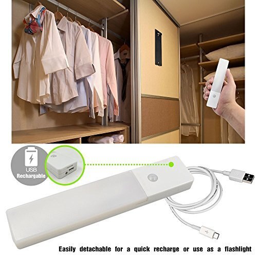 Lightinbox Oplaadbare Draadloze Led Motion Sensor Nachtlampje, Stick-On Overal Onder Kabinet Led Light W/Magneet