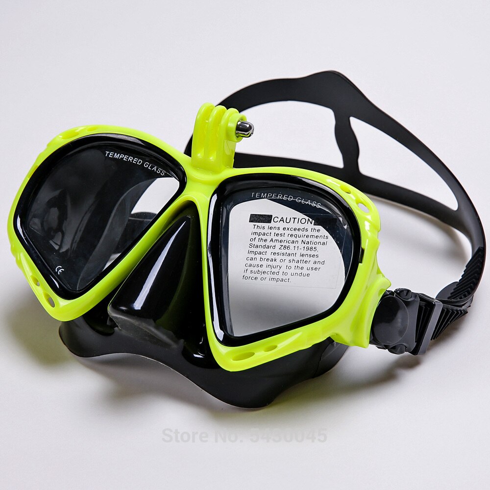 Undervands kamera dykning maske scuba snorkel svømmebriller høj ydeevne velegnet til de fleste sports kameraer: Gul-sort
