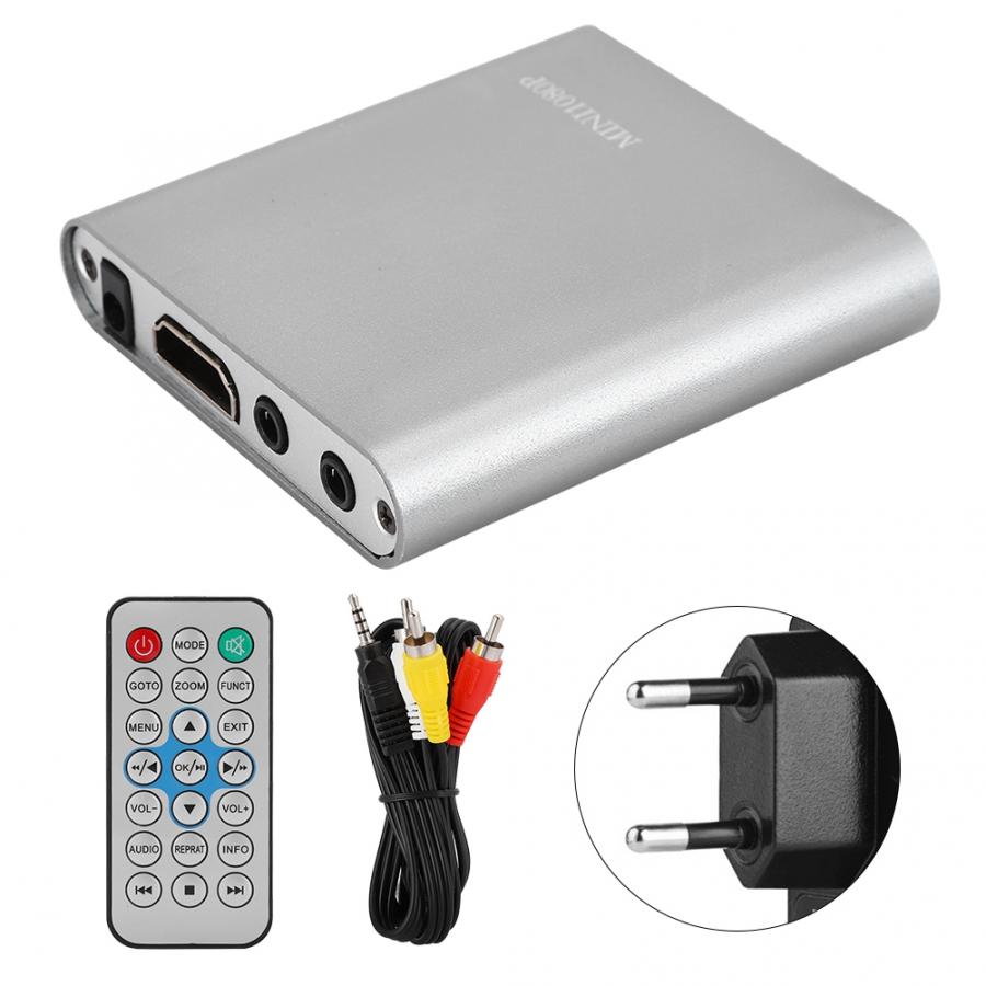 Mini 1080P HDMI Digital Media Player Hard Disk Decoder with Remote Control support for MKV Video and Blu-ray Movies (100-240V): EU Plug