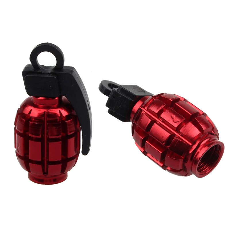 2pcs Aluminum Alloy Valve Nozzle Cap Bicycle Dust proof Wheel Cover MTB Road Bike Tire Cover Hat Mountain Bike Air Nozzle Plug: RED