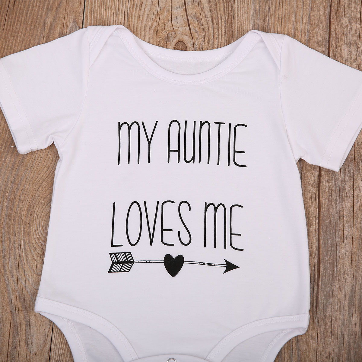 Mijn Tante Loves Me Print Unisex Een Stuk Bodysuit Voor Baby