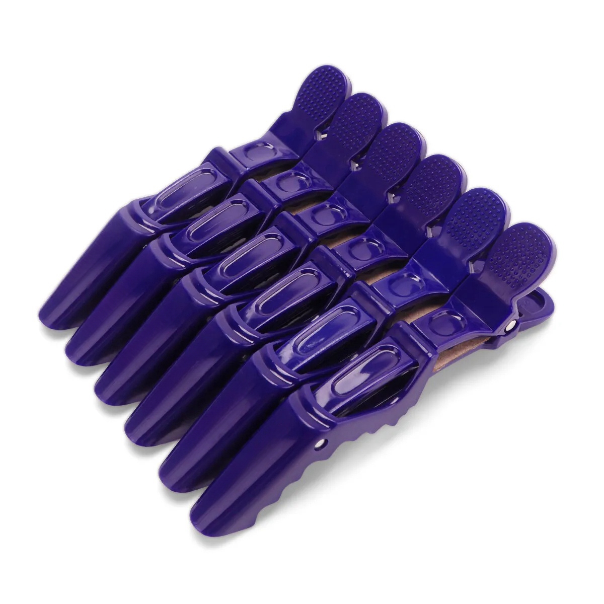 6 uds pinza de pelo de cocodrilo pinzas de peluquería pinza de pelo de plástico peluquero para estilismo de salón horquillas accesorios para el cabello: Morado