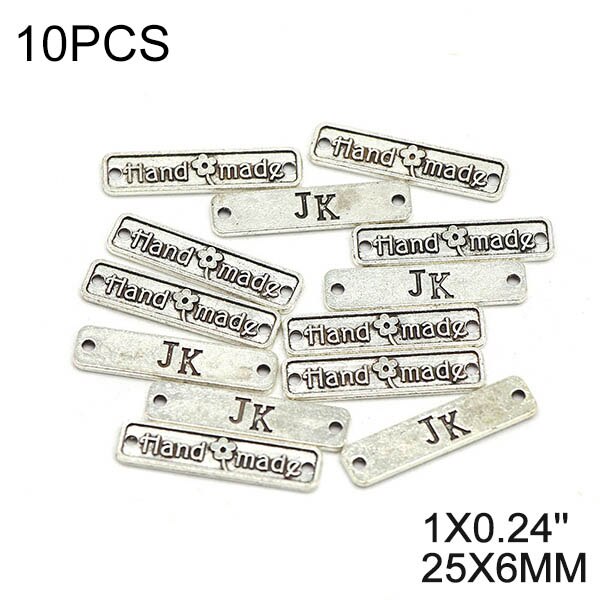 Sliver Brons Ronde Metalen Tags Handgemaakte Labels 14*14Mm Legering Naaien Labels Voor Ketting Armband Mode-sieraden Bevindingen 10Pcs: 8