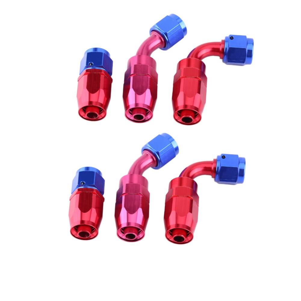 AN6 Rvs Stookolie Line Met 6pcs Glad Montage Hose End Adapter 3.65 m/12Ft