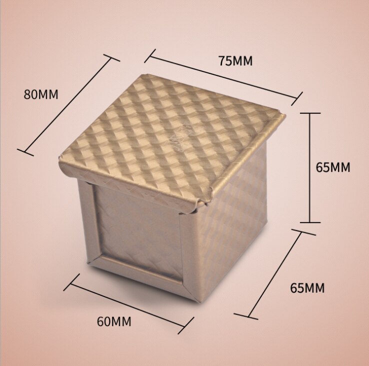 4 stuks/partij 6cm 10cm antiaanbak bakvorm mini vierkante kubieke toastvorm met deksel broodvorm met deksel: 01-6cm