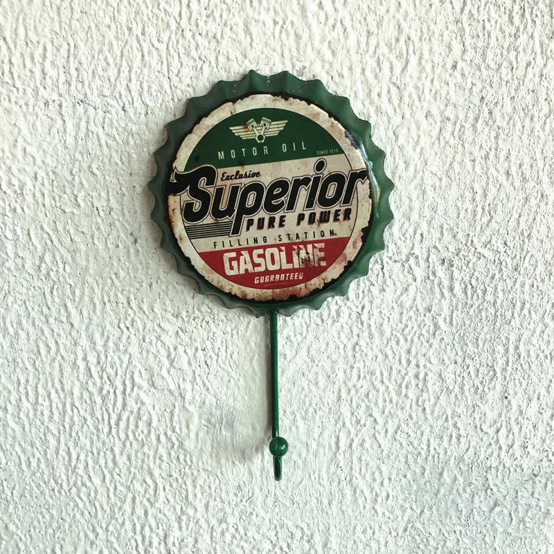 Ganchos de pared para cafetería, gancho decorativo para decoración de Bar, botella de cerveza Retro, colgador de hierro para colgar abrigos, accesorios bonitos para decoración del hogar y Bar: Amarillo claro